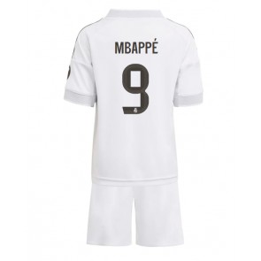 Real Madrid Kylian Mbappe #9 Hjemmebanetrøje Børn 2025-26 Kortærmet (+ Korte bukser)